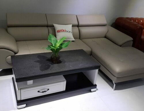 Sofa cao cấp đẹp, sang trọng được bọc bằng chất liệu da bò thật với màu sắc ấn tượng.